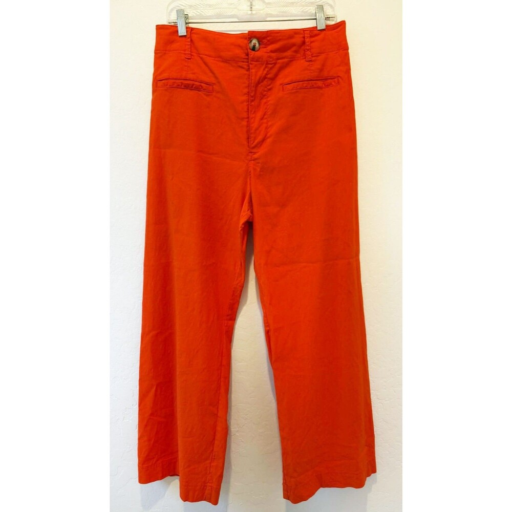 Maeve sz. 32 Large Anthropologie The Colette Wide Leg Pants Orange Dopamine Hue